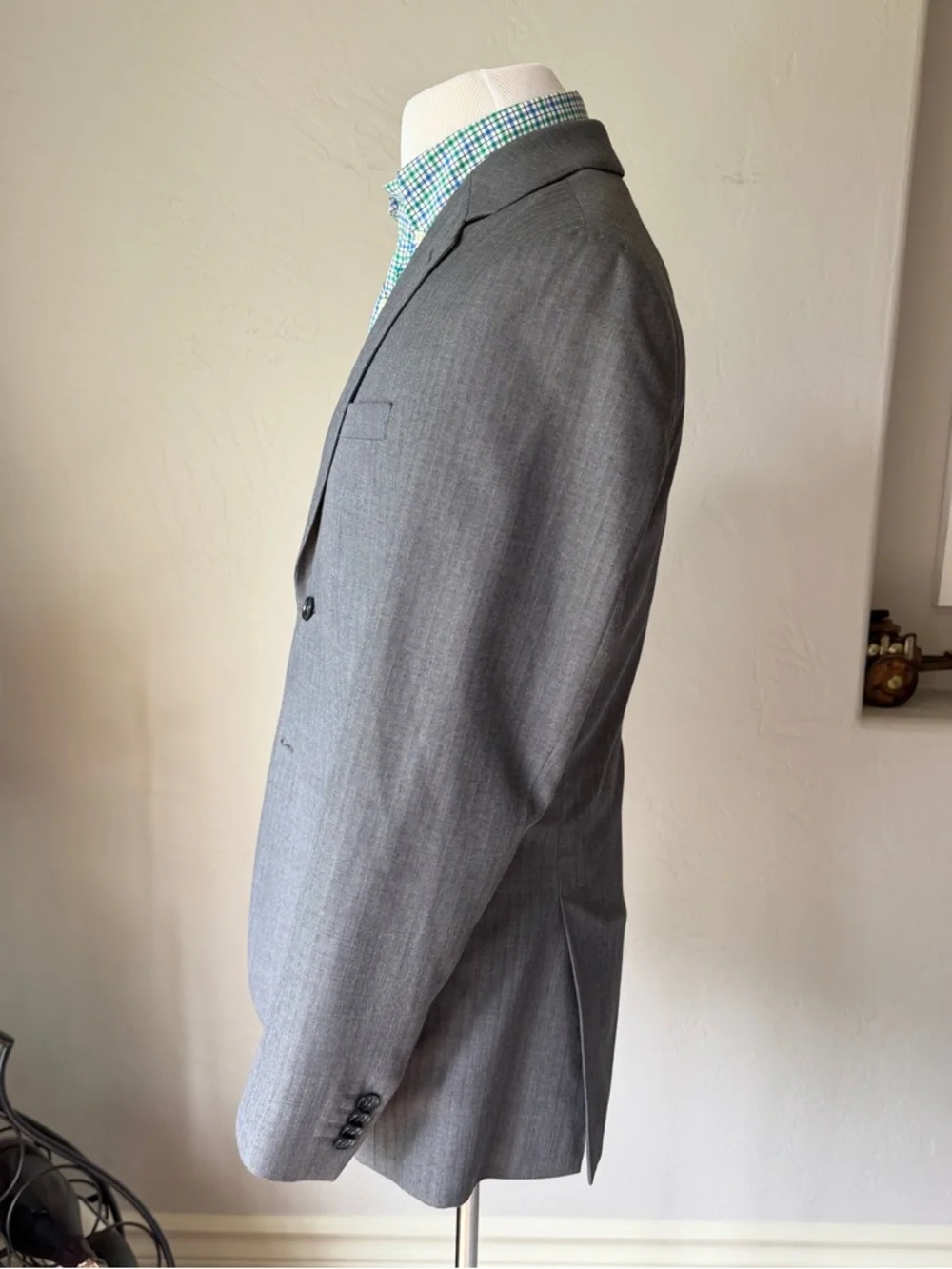 Banana Republic Men's Gray Herringbone Two Button‎ Classic Blazer Jacket Sz. 40R